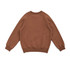 A brown kids' cotton care sweatshirt with a simple design and raglan sleeves. The back view is displayed.