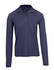 A navy blue men's half zip mock neck jumper with long sleeves and a subtle logo.