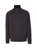 A black heather jacket featuring a zip-up front and side pockets. It has a logo on the chest.