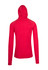 A red unisex hoodie with a fitted design and a hood, featuring long sleeves and a seamless back.