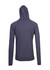 A unisex FUSION T-shirt hoodie in dark grey, featuring a hood and long sleeves, with a logo on the back.