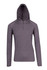 A grey half-hood top with a zip and long sleeves, featuring a logo. Perfect for casual wear.