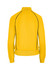 A yellow unbrushed contrast jacket with black piping, featuring a high collar and fitted cuffs.