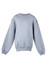 A grey crew neck jumper with long sleeves and a relaxed fit. It features a ribbed neckline and cuffs.
