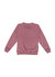 A dusty rose Kids' Stone Wash Sweatshirt with a standard crew neck and long sleeves, featuring a logo on the back.