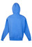 A blue men's brushed heavy zip fleece hoodie with a hood, featuring a logo. The back view is visible.