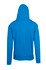 A blue men's brushed heavy zip fleece hoodie viewed from the back, featuring a hood and ribbed cuffs.