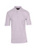A light grey men's regular pique knit polo shirt with a collar and short sleeves, featuring a logo on the chest.