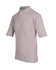 A grey men’s regular pique knit polo shirt with a collar and short sleeves, featuring a logo on the chest.