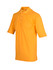 A men's regular pique knit polo shirt in bright yellow, featuring short sleeves and a classic collar.