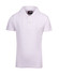 A white kids' pique polo shirt featuring a three-button placket and a branding label.
