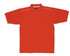A bright orange polo shirt with piping details and a collar, featuring a logo on the label.