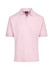 A pink men's cotton pigment dyed polo shirt featuring a collar and short sleeves, with a logo on the label.