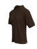 A dark olive green men's cotton polo shirt with a collar, short sleeves, and a side split. It features a logo.