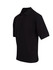 A black men's cotton pigment dyed polo shirt with a classic collar and short sleeves, featuring a logo.