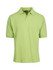 A men's cotton polo shirt in light green, featuring a collar and short sleeves, with a logo on the chest.