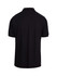 A black men's cotton pique knit polo shirt featuring a classic design and a logo on the back.