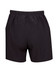 Black men's FLEX shorts featuring a four-way stretch design and an elastic waistband, with a logo on the waistband.
