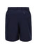 Navy kids' FLEX shorts with an elastic waistband and a back zip pocket. Made from 4-way stretch fabric.