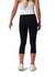 High-rise black 3/4 leggings with a fitted design, worn by a model from the back, featuring a logo.