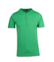 A green Men's Hanley T-shirt featuring a button-up neckline and short sleeves. Includes a logo.