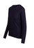 A women's long sleeve T-shirt in navy blue, featuring a classic crew neckline and fitted sleeves.
