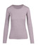 A women's long sleeve T-shirt in light grey, featuring a classic round neckline and a fitted design.