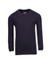 A navy long sleeve T-shirt for kids, featuring a round neckline and a brand logo.