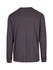 A unisex long sleeve T-shirt in a charcoal grey colour, featuring a simple design and a brand logo.