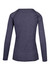A women's long sleeve T-shirt in heather grey with a fitted design and a subtle branding logo.