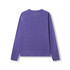 A purple long sleeve T-shirt with a heather texture and a simple design. It features a raglan style back.