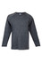 A long sleeve T-shirt in a dark grey colour with a logo. Features a relaxed fit and raglan sleeves.