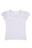 A light purple short puff sleeve T-shirt with a round neckline, featuring a label and no visible logos.