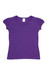 A purple short puff sleeve T-shirt with a round neck and a small logo on the label.