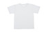 A white Kids Bamboo Cotton T-shirt featuring short sleeves and a blank front, with a small brand logo on the label.
