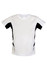 A white and black Kids Accelerator Cool-Dry T-shirt with short sleeves and a subtle logo.