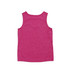 A pink 100% polyester kids' singlet with a back design and no visible logos.