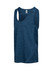 A blue polyester singlet with a textured design and a logo, suitable for kids' wear.