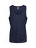 A navy blue singlet made from 100% polyester with a logo. Suitable for children.