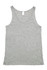 A grey men's singlet featuring a classic sleeveless design and a subtle branding logo.