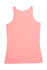 A pink women's singlet featuring a scoop neckline and a fitted design, with a brand logo visible.
