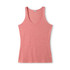 A women's American style singlet in a soft coral colour, featuring a scoop neckline and a logo.