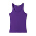 A purple women's singlet with a scoop neck and no sleeves, featuring a small logo.