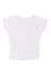 A white Women's Bat Wing T-shirt with a wide neckline and short sleeves. It features a logo at the neck.
