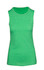 A sleeveless women's tee from the Greatness Range in a bright green heather fabric. It has a simple design and a logo.