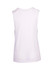 A plain white women's combed cotton tank top with a sleeveless design, featuring a logo on the back.