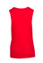 A red women's combed cotton tank top with a simple, sleeveless design and a plain back.