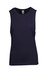 A women's tank top in navy with a sleeveless design. It features a logo on the label.