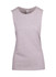 A women's combed cotton tank top in light grey, featuring a simple, sleeveless design and a logo tag.