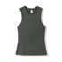 A grey women's tank top made from combed cotton with a fitted design and a label inside.